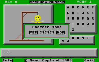 Hang Man atari screenshot